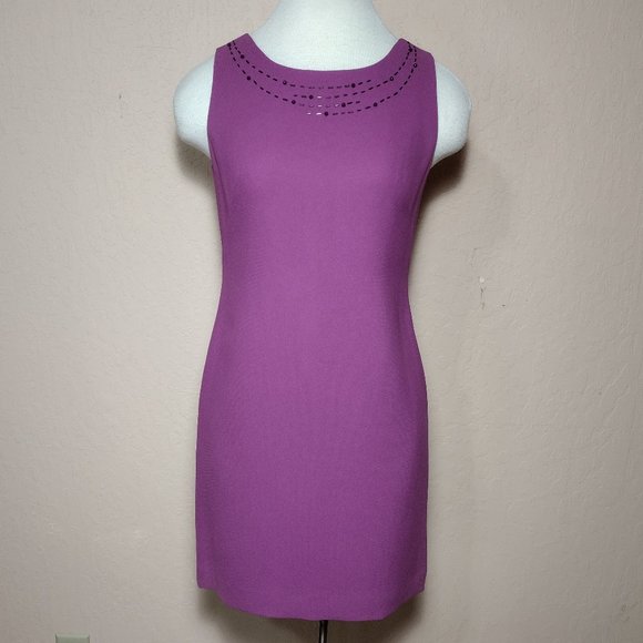 Petite Sophisticate Dresses & Skirts - Elegant Sequin Embroidered Neck Sleeveless Party Dress NWOT